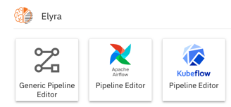 Pipeline editor tiles in the JupyterLab launcher