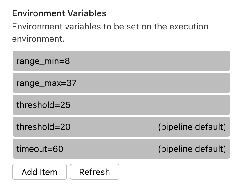Define environment variables