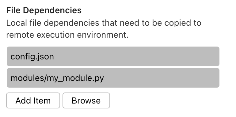 Define file dependencies